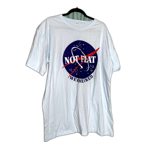 Amazon NWOT Not Flat We Checked NASA Blue Short Sleeve T-Shirt XL - Picture 1 of 4